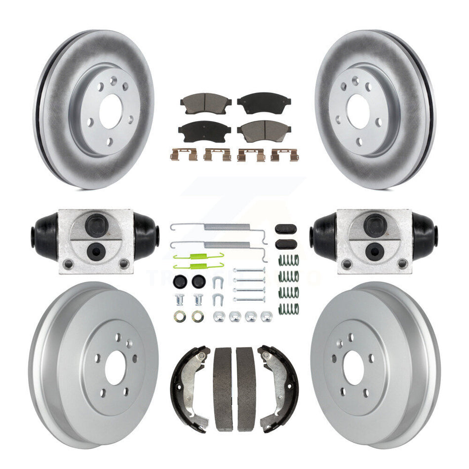 Front Rear Coated Disc Brake Rotor Ceramic Pad Drum Kit (9Pc) For Chevrolet Cruze Limited KGC-102089