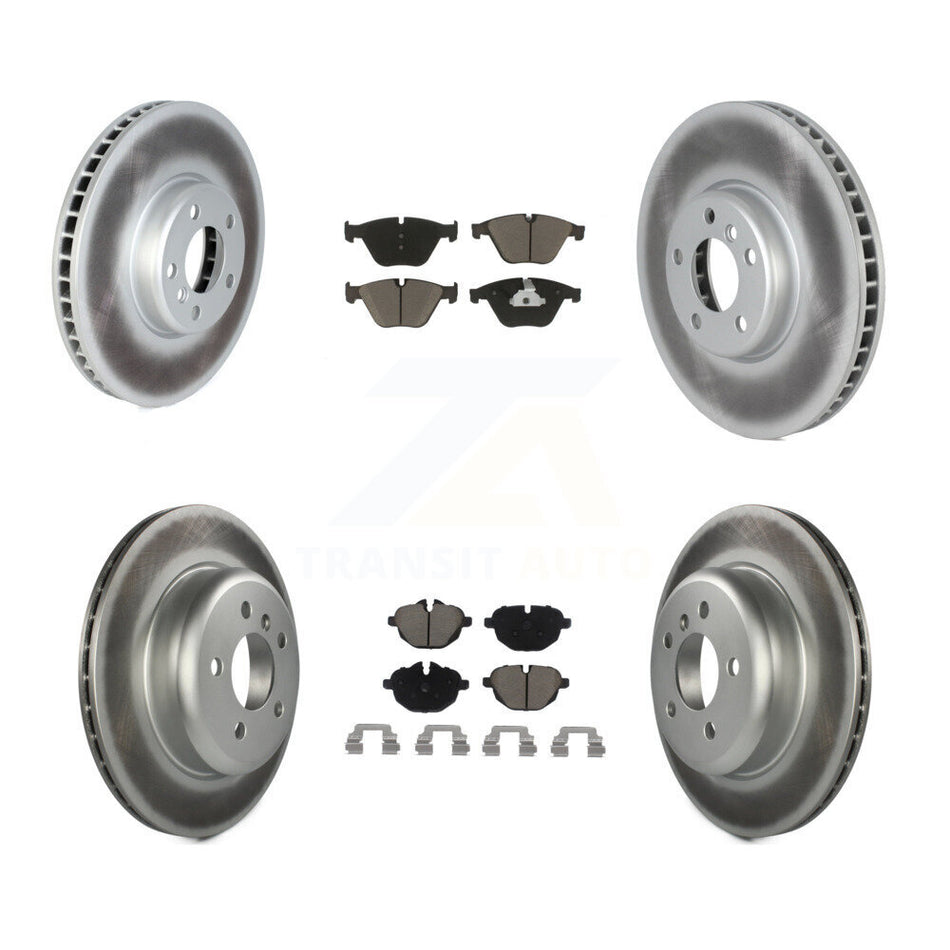 Front Rear Coated Disc Brake Rotors And Ceramic Pads Kit (6Pc) For 2011-2013 BMW 535i With 330mm Diameter Rotor KGC-102122