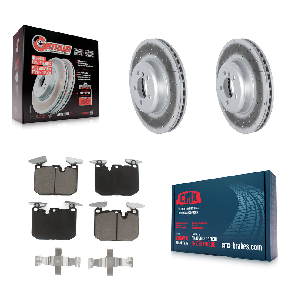 Front Coated Disc Brake Rotors And Ceramic Pads Kit For BMW 335i xDrive 435i 330i 340i 230i 440i Gran Coupe GT M240i ActiveHybrid 3 KGC-102137