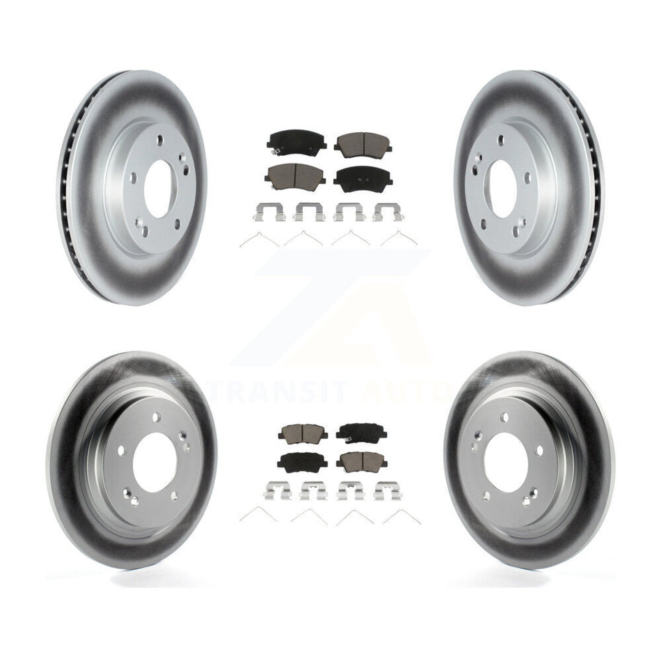 Front Rear Coated Disc Brake Rotors And Ceramic Pads Kit For Kia Niro Hyundai Ioniq KGC-102142