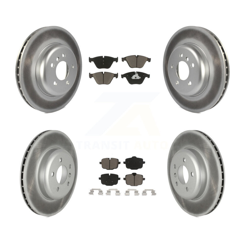 Front Rear Coated Disc Brake Rotors And Ceramic Pads Kit For BMW 535i 640i Gran Coupe xDrive KGC-102144
