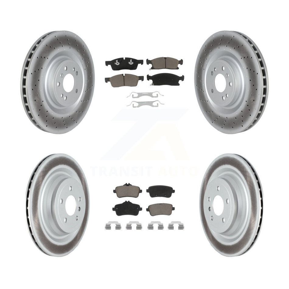 Front Rear Coated Disc Brake Rotors And Ceramic Pads Kit For Mercedes-Benz GLS450 GL450 GL350 ML250 KGC-102155