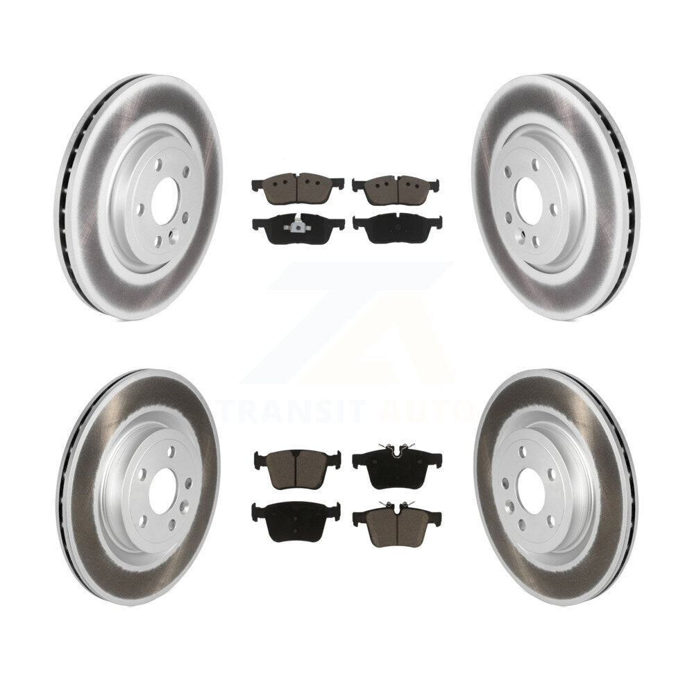 Front Rear Coated Disc Brake Rotors And Ceramic Pads Kit For Jaguar F-Pace KGC-102166