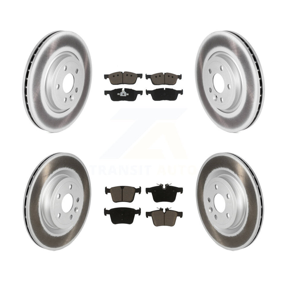 Front Rear Coated Disc Brake Rotors And Ceramic Pads Kit For Jaguar F-Pace KGC-102166