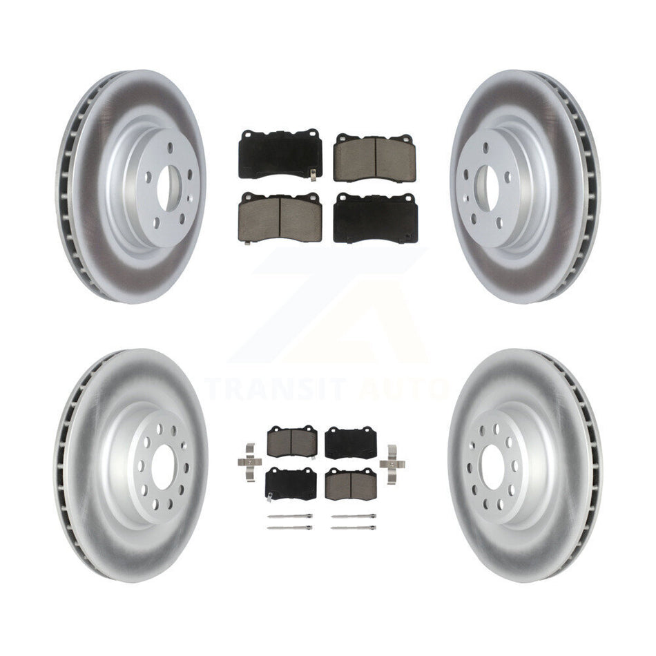 Front Rear Coated Disc Brake Rotors And Ceramic Pads Kit For 2016 Tesla S From 04 16 KGC-102168