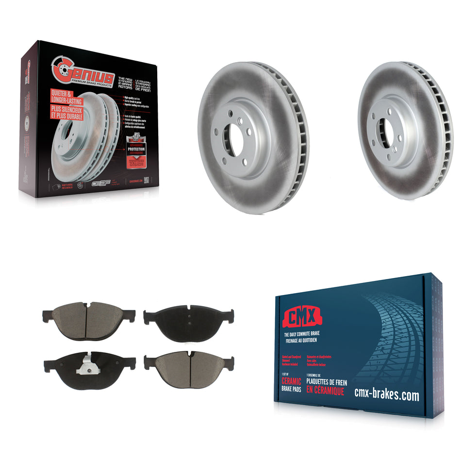 Front Coated Disc Brake Rotors And Ceramic Pads Kit For BMW 550i xDrive 650i 740Li 740i 535i GT Gran Coupe 740Ld ActiveHybrid 7 KGC-102170