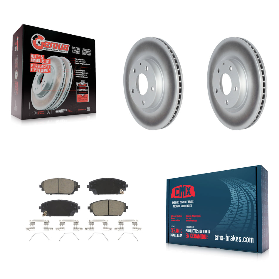 Front Coated Disc Brake Rotors And Ceramic Pads Kit For Mazda 3 KGC-102187