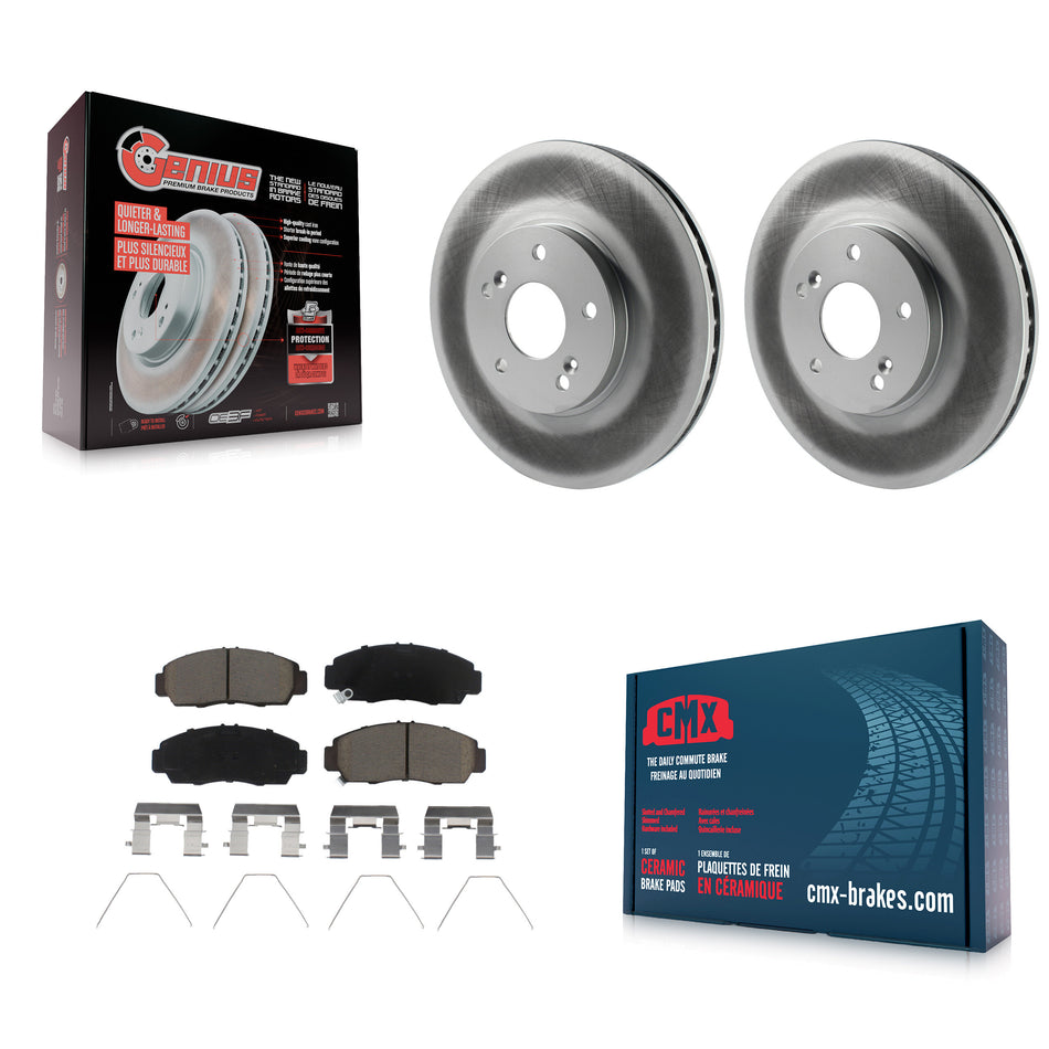 Front Coated Disc Brake Rotors And Ceramic Pads Kit For Honda Accord Acura TSX KGC-102189