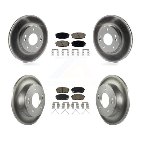 Front Rear Coated Disc Brake Rotors And Ceramic Pads Kit For Hyundai Kona Kia Seltos KGC-102193