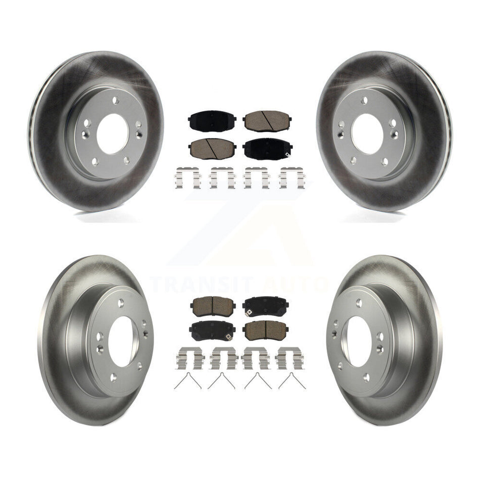 Front Rear Coated Disc Brake Rotors And Ceramic Pads Kit For Hyundai Kona Kia Seltos KGC-102193
