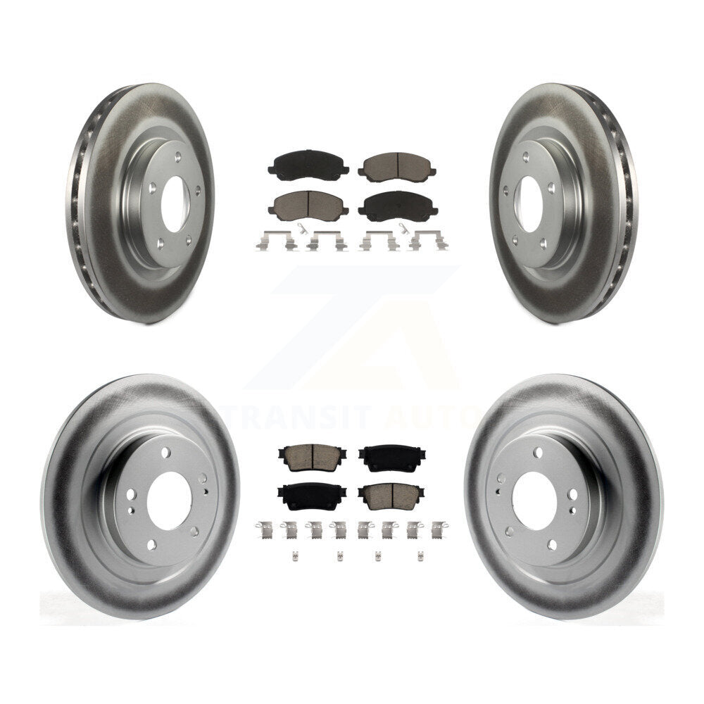 Front Rear Coated Disc Brake Rotors And Ceramic Pads Kit For Mitsubishi Outlander KGC-102196