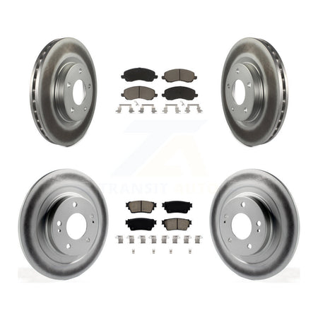 Front Rear Coated Disc Brake Rotors And Ceramic Pads Kit For Mitsubishi Outlander KGC-102196