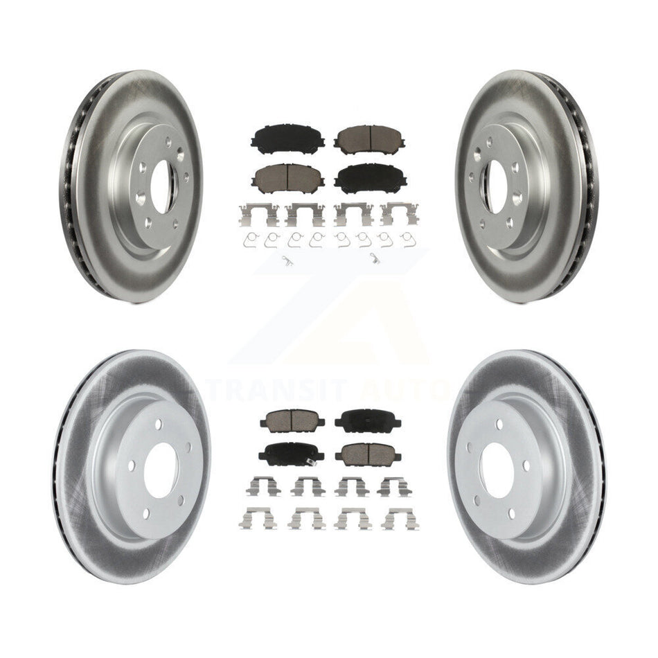 Front Rear Coated Disc Brake Rotors And Ceramic Pads Kit For 2019-2019 Nissan Rogue Sport Qashqai With Manual Parking SL KGC-102205