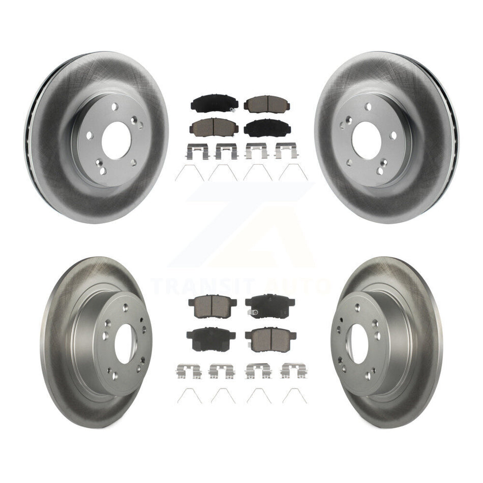 Front Rear Coated Disc Brake Rotors And Ceramic Pads Kit For Honda Accord Acura TSX KGC-102206