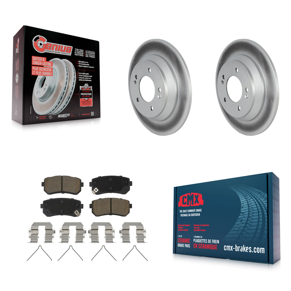 Rear Coated Disc Brake Rotors And Ceramic Pads Kit For Hyundai Kona KGC-102207