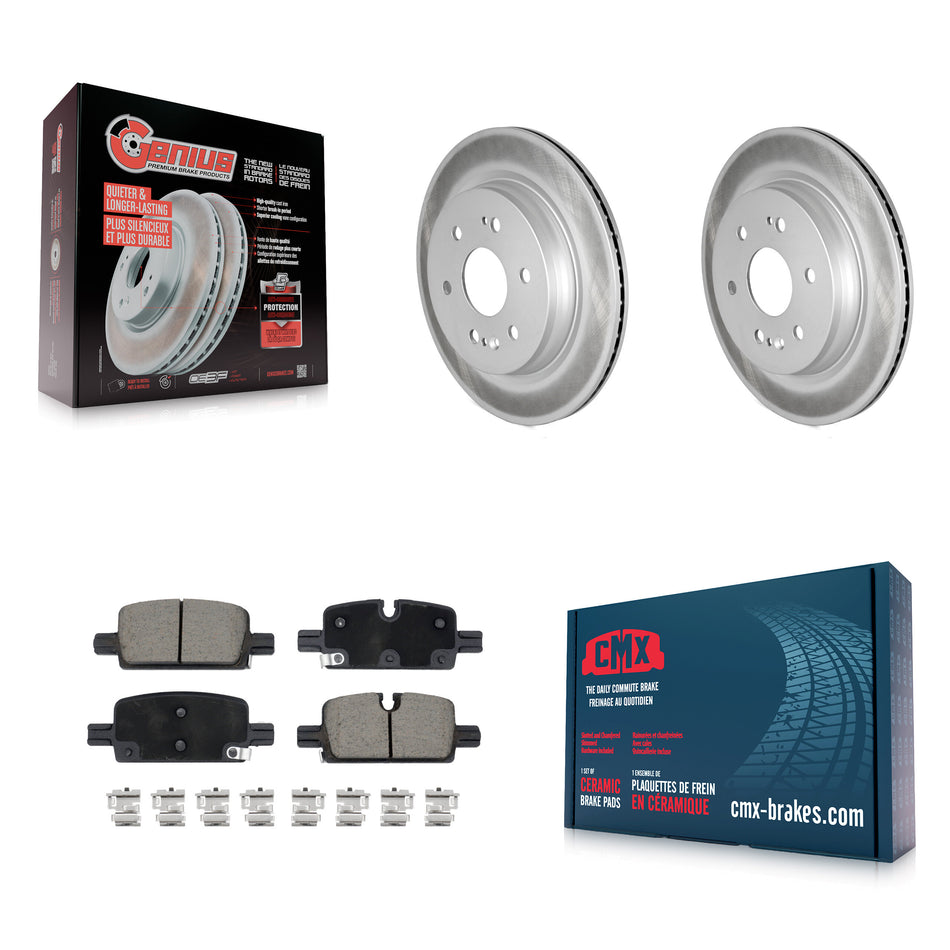 Rear Coat Brake Rotor Ceramic Pad Kit For GMC Chevrolet Silverado 1500 Sierra Yukon Tahoe KGC-102211