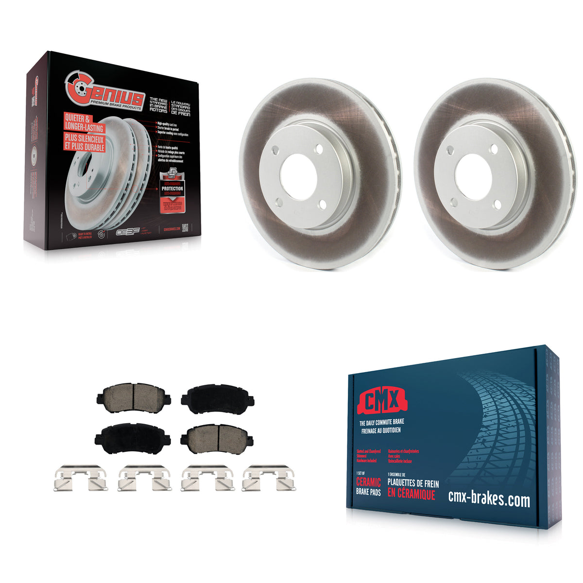 Front Coated Disc Brake Rotors And Ceramic Pads Kit For Nissan Kicks Versa KGC-102226