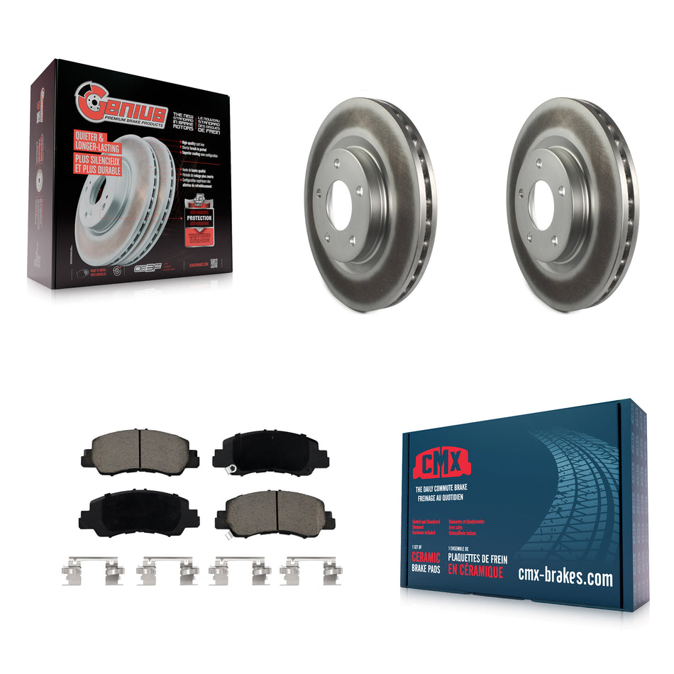 Front Coated Disc Brake Rotors And Ceramic Pads Kit For Mitsubishi Eclipse Cross KGC-102228
