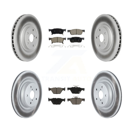 Front Rear Coated Disc Brake Rotors And Ceramic Pads Kit For 2019-2024 Subaru Ascent KGC-102231