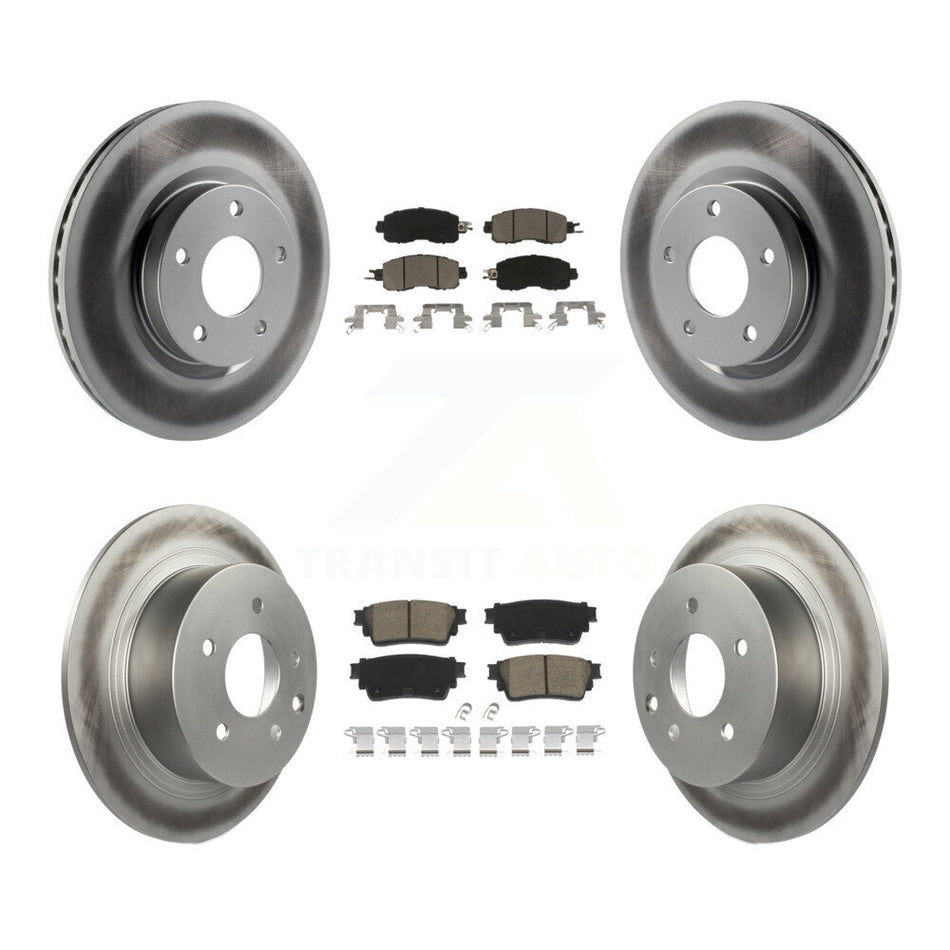 Front Rear Coated Brake Rotor Ceramic Pad Kit For Nissan Altima With Manual Parking KGC-102233