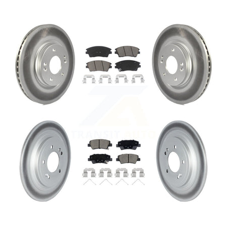 Front Rear Coated Disc Brake Rotors And Ceramic Pads Kit For Kia Sportage Hyundai Tucson KGC-102236