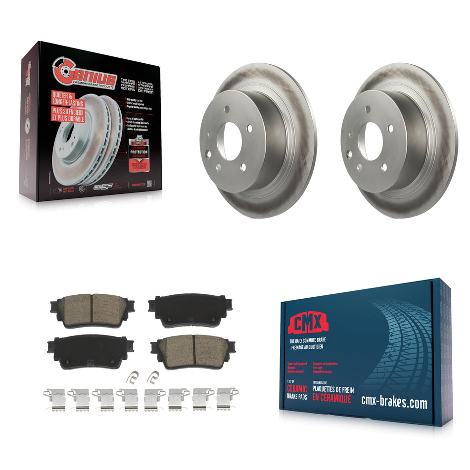 Rear Coated Brake Rotor Ceramic Pad Kit For 19-20 Nissan Altima With Manual Parking KGC-102244