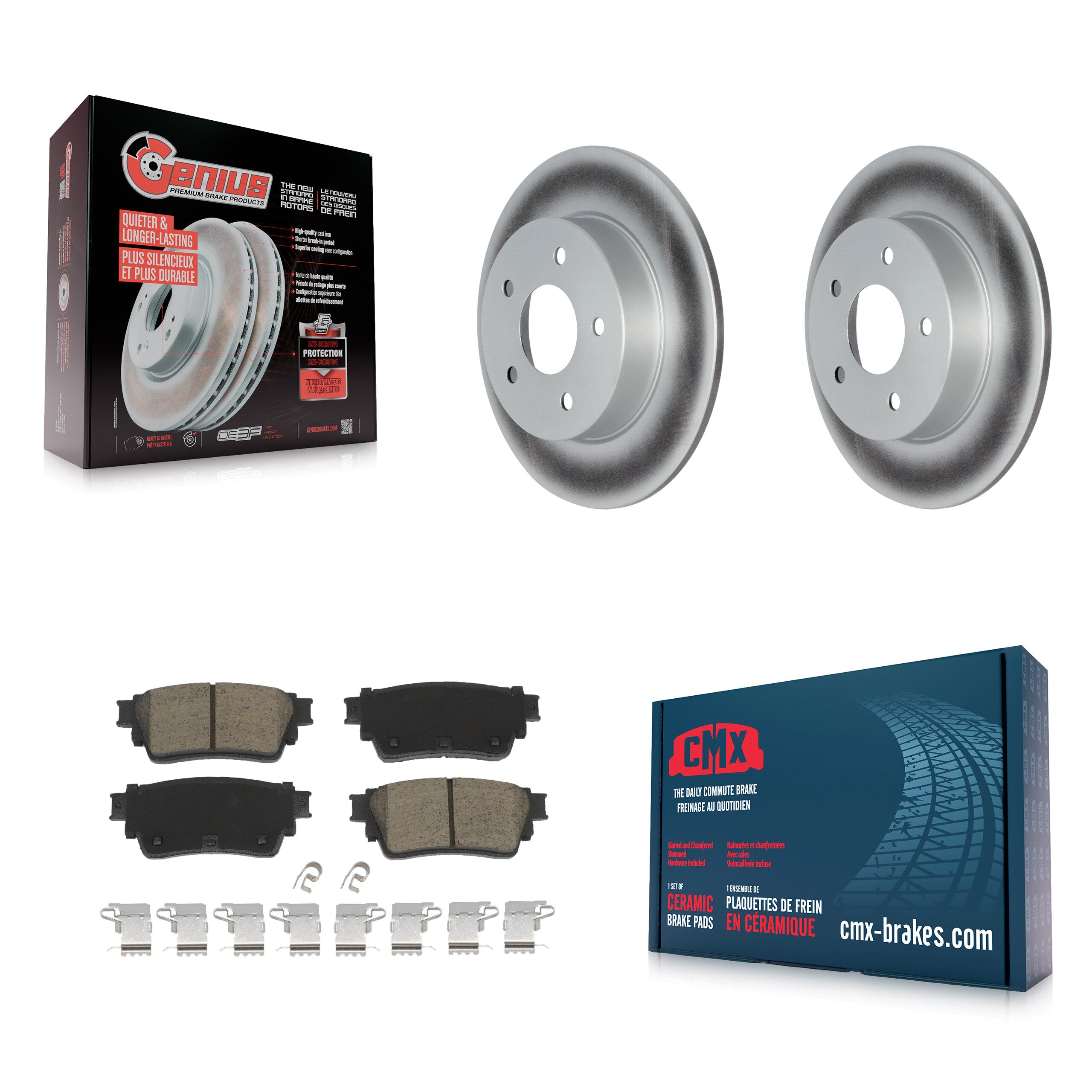 Rear Coated Disc Brake Rotors And Ceramic Pads Kit For Nissan Kicks Altima KGC-102245