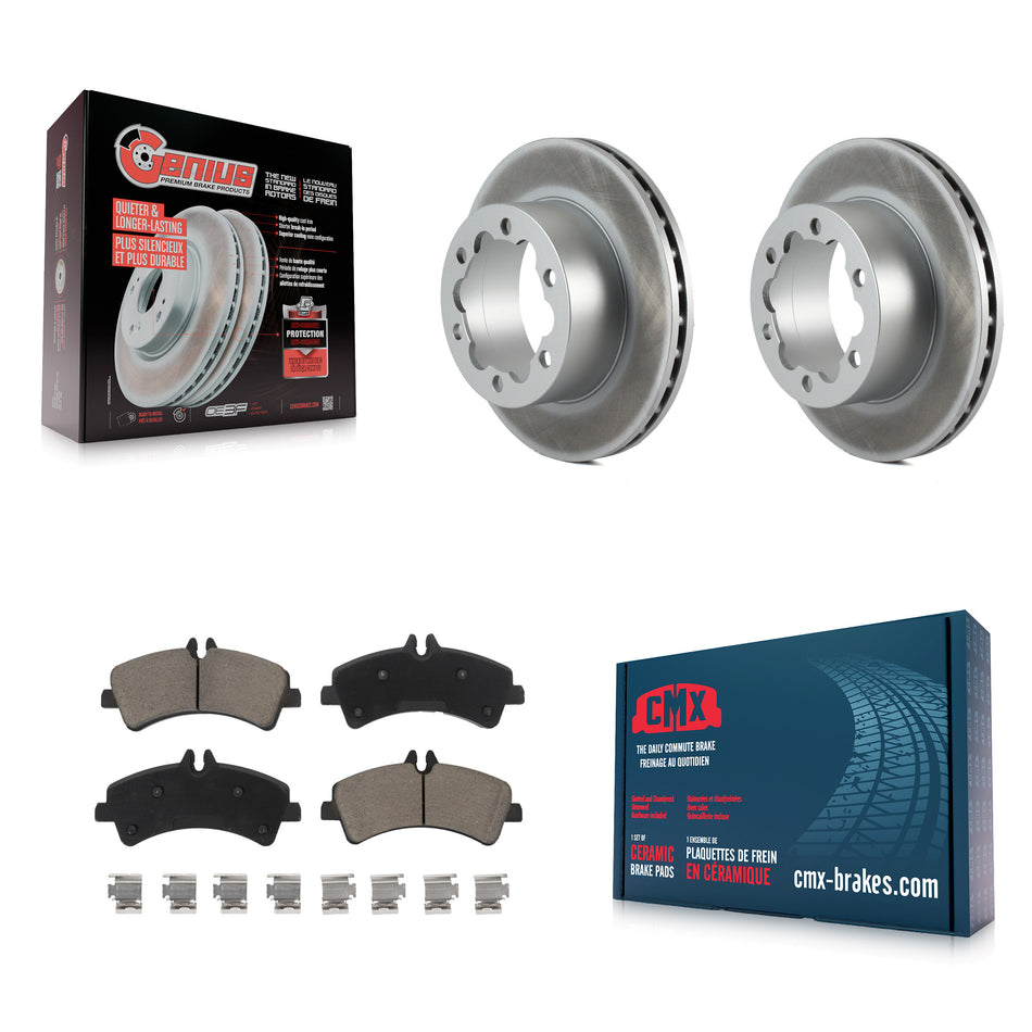 Rear Coat Brake Rotors Ceramic Pad Kit For Sprinter 3500 Mercedes-Benz Dodge Freightliner KGC-102246
