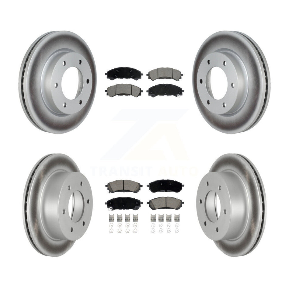 Front Rear Coated Disc Brake Rotors And Ceramic Pads Kit For 2019-2023 Ford Ranger KGC-102252