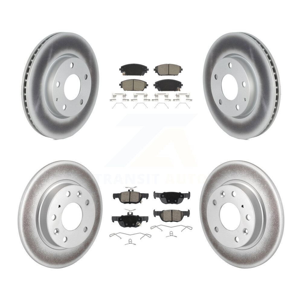 Front Rear Coated Disc Brake Rotors And Ceramic Pads Kit For Mazda 3 Sport FWD KGC-102253