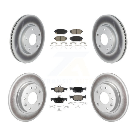 Front Rear Coated Disc Brake Rotors And Ceramic Pads Kit For Mazda 3 Sport FWD KGC-102253