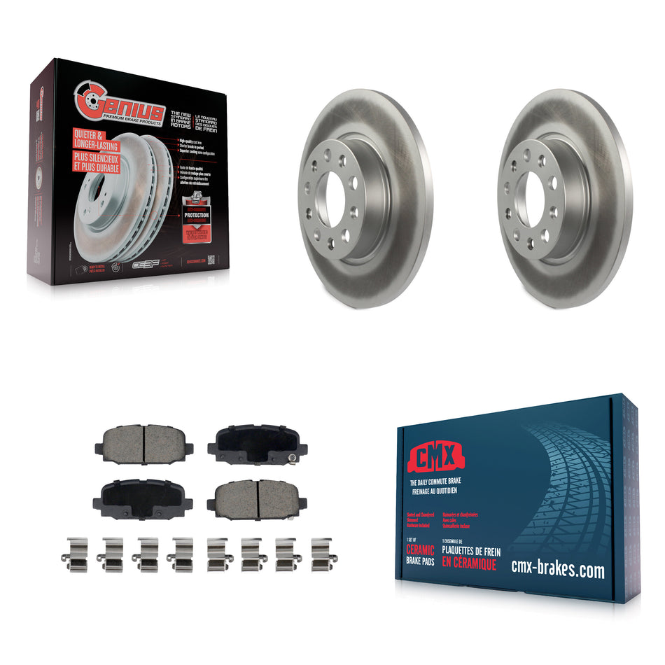 Rear Coated Disc Brake Rotors And Ceramic Pads Kit For Jeep Compass KGC-102265