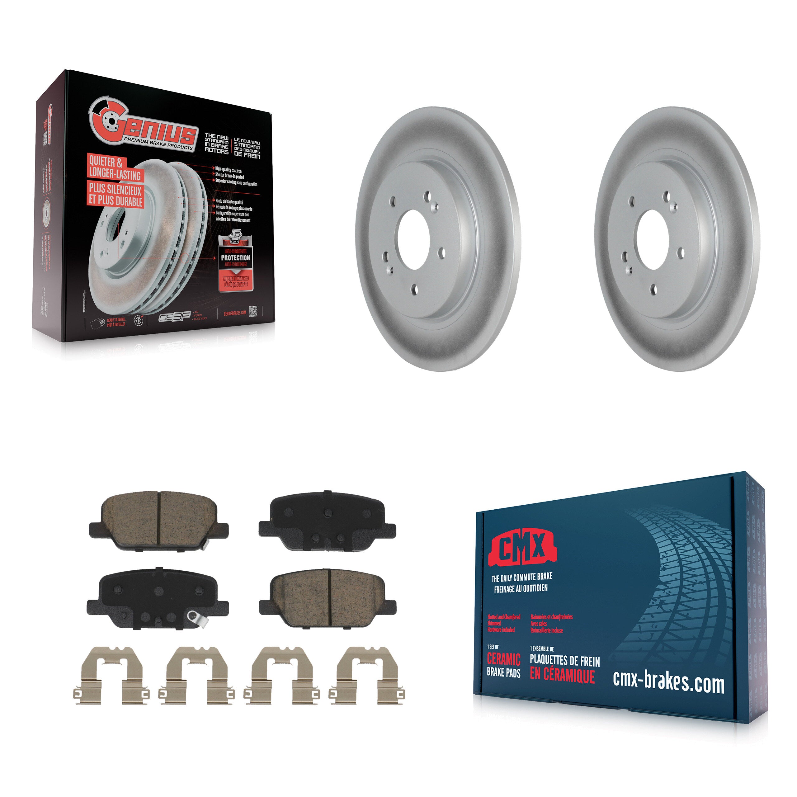 Rear Coated Disc Brake Rotors Ceramic Pad Kit For Hyundai Palisade Santa Fe Kia Telluride KGC-102266