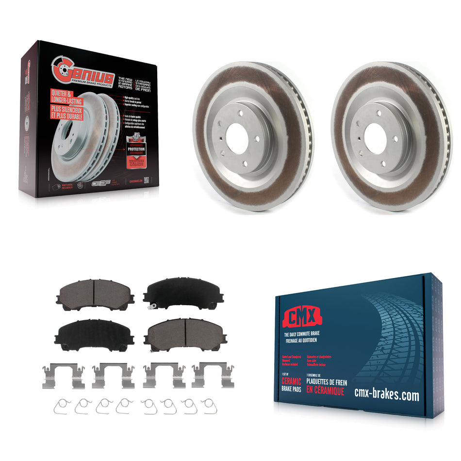 Front Coated Disc Brake Rotors And Ceramic Pads Kit For INFINITI QX50 QX55 KGC-102267