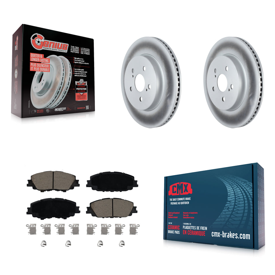 Front Coated Disc Brake Rotors And Ceramic Pads Kit For Toyota Corolla Prius Prime KGC-102269