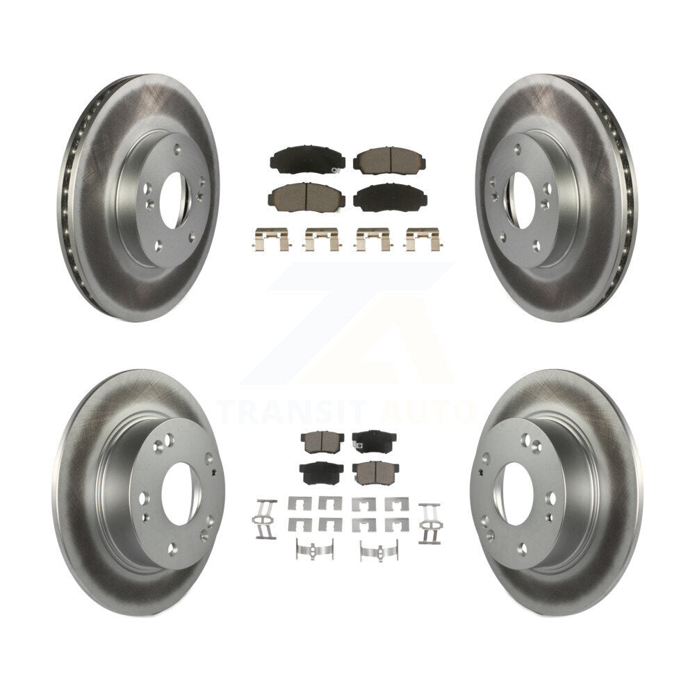 Front Rear Coated Disc Brake Rotors And Ceramic Pads Kit For Honda Accord KGC-102272