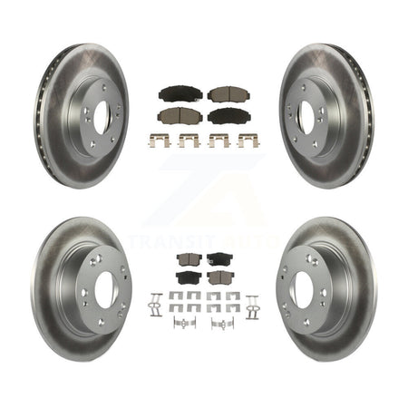 Front Rear Coated Disc Brake Rotors And Ceramic Pads Kit For Honda Accord KGC-102272