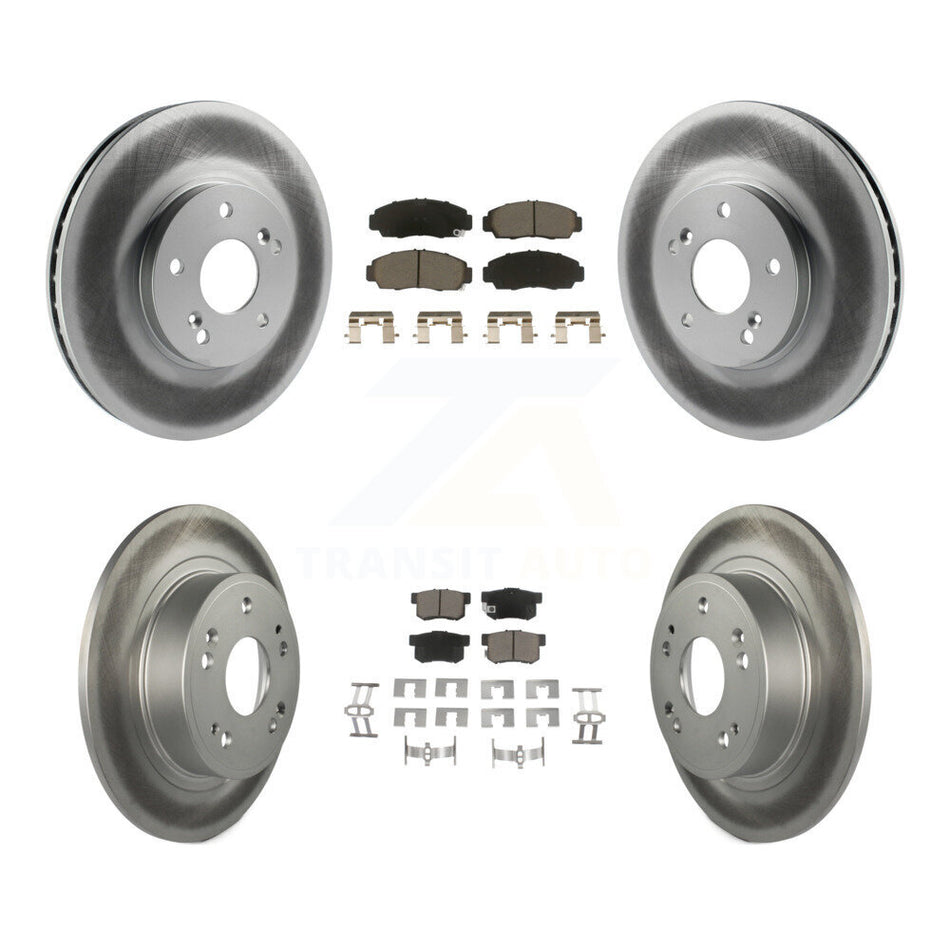 Front Rear Coated Disc Brake Rotors And Ceramic Pads Kit For 2006-2007 Honda Accord Hybrid with 3.0L KGC-102274