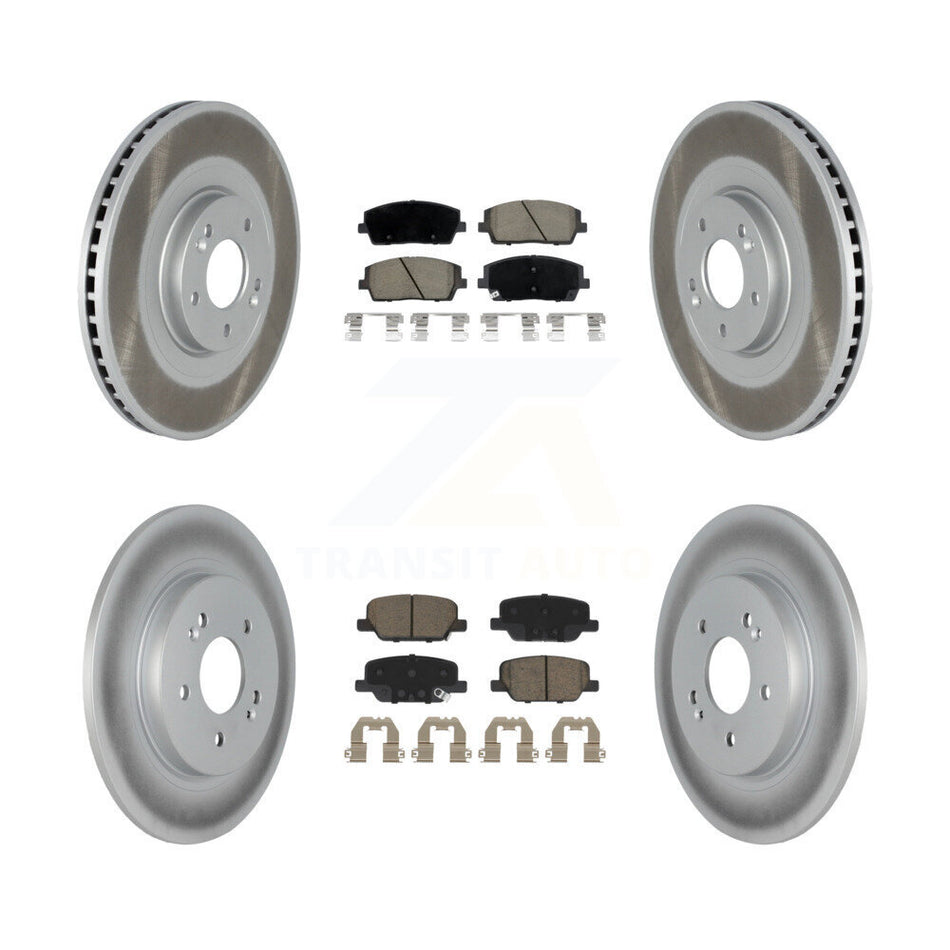Front Rear Coated Disc Brake Rotor And Ceramic Pad Kit For Hyundai Palisade Kia Telluride KGC-102280