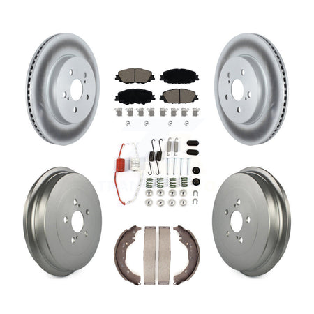 Front Rear Coat Disc Brake Rotors Ceramic Pad Drum Kit (7Pc) For 2019 Toyota Corolla 2.0L KGC-102283