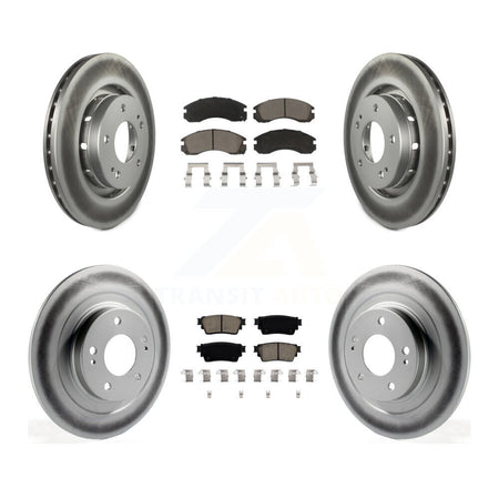 Front Rear Coated Disc Brake Rotors And Ceramic Pads Kit For Mitsubishi Outlander PHEV KGC-102286