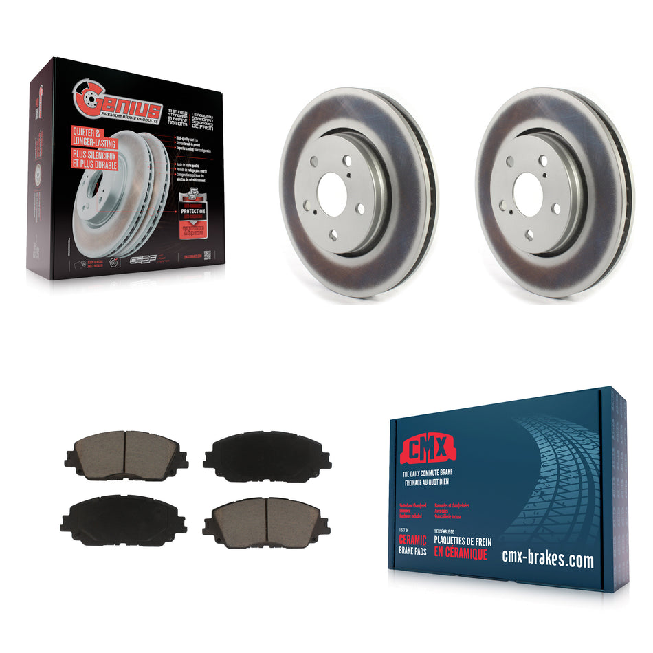 Front Coat Brake Rotors Ceramic Pad Kit For 19 Toyota C-HR Vehicles Manufactured In Japan KGC-102290