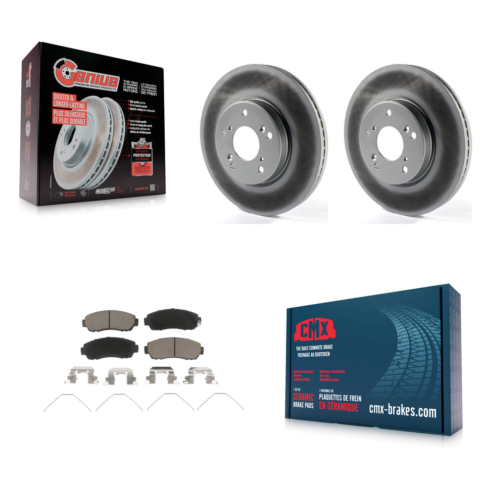 Front Coated Disc Brake Rotors And Ceramic Pads Kit For Honda CR-V KGC-102297