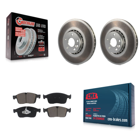 Front Coat Brake Rotors Ceramic Pad Kit For 17 Volvo XC60 With 328mm Diameter Rotor KGC-102302