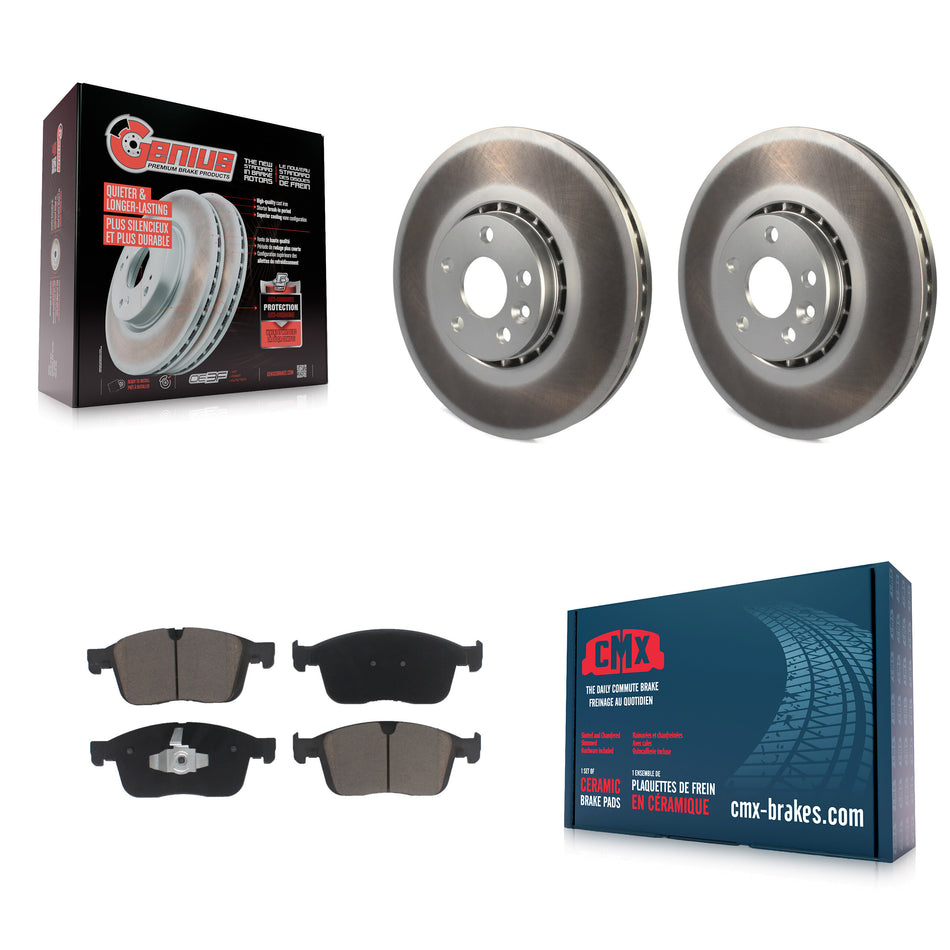 Front Coat Brake Rotors Ceramic Pad Kit For 17 Volvo XC60 With 328mm Diameter Rotor KGC-102302