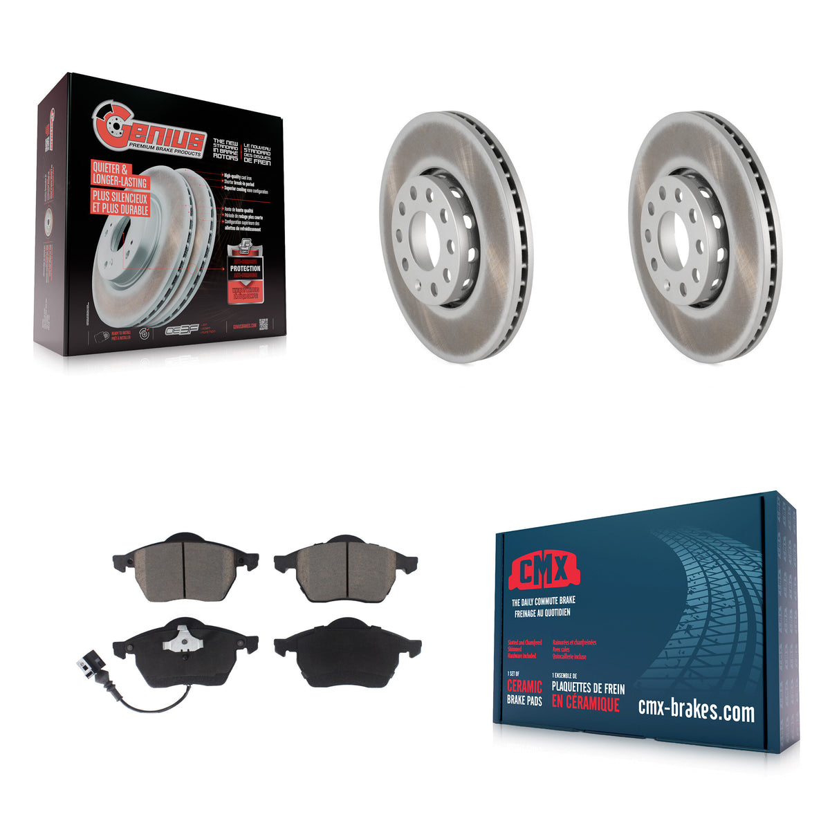 Front Coated Disc Brake Rotors And Ceramic Pads Kit For Audi A6 Quattro 100 KGC-102303