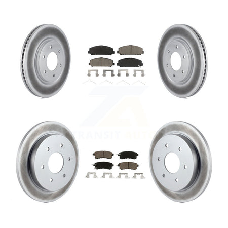 Front Rear Coat Brake Rotors Ceramic Pad Kit For 2017-2019 Nissan Armada With Solid Rotor KGC-102307