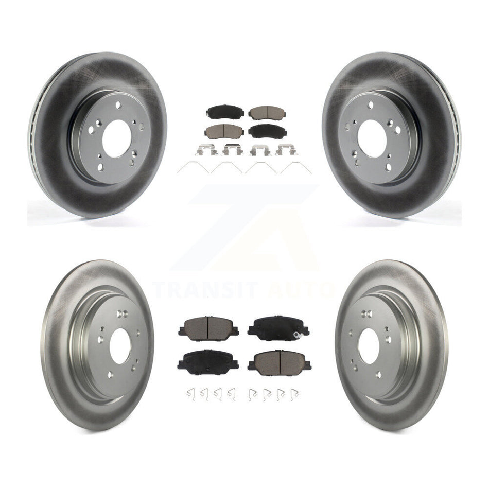 Front Rear Coated Disc Brake Rotors And Ceramic Pads Kit For Honda CR-V KGC-102308