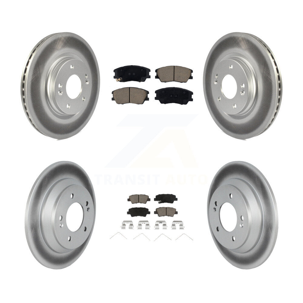 Front Rear Coat Brake Rotor Ceramic Pad Kit For 2020-2022 Kia Soul 1.6L with Turbocharged KGC-102310