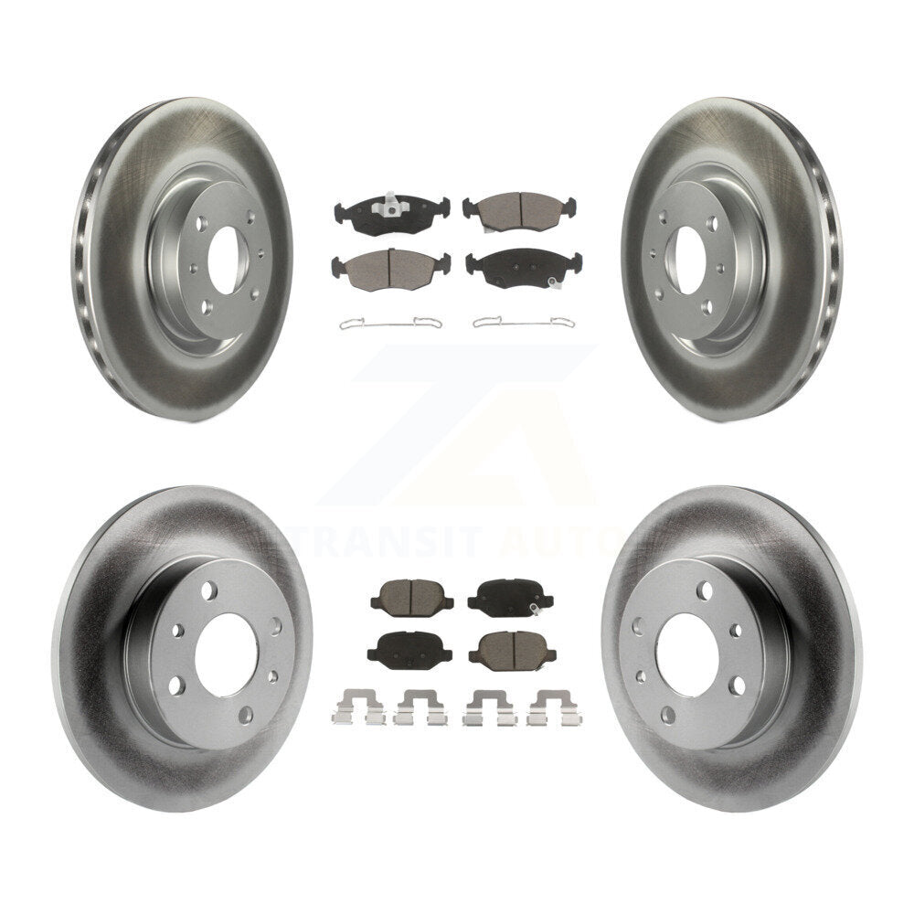 Front Rear Coated Disc Brake Rotors And Ceramic Pads Kit For Fiat 500 KGC-102312